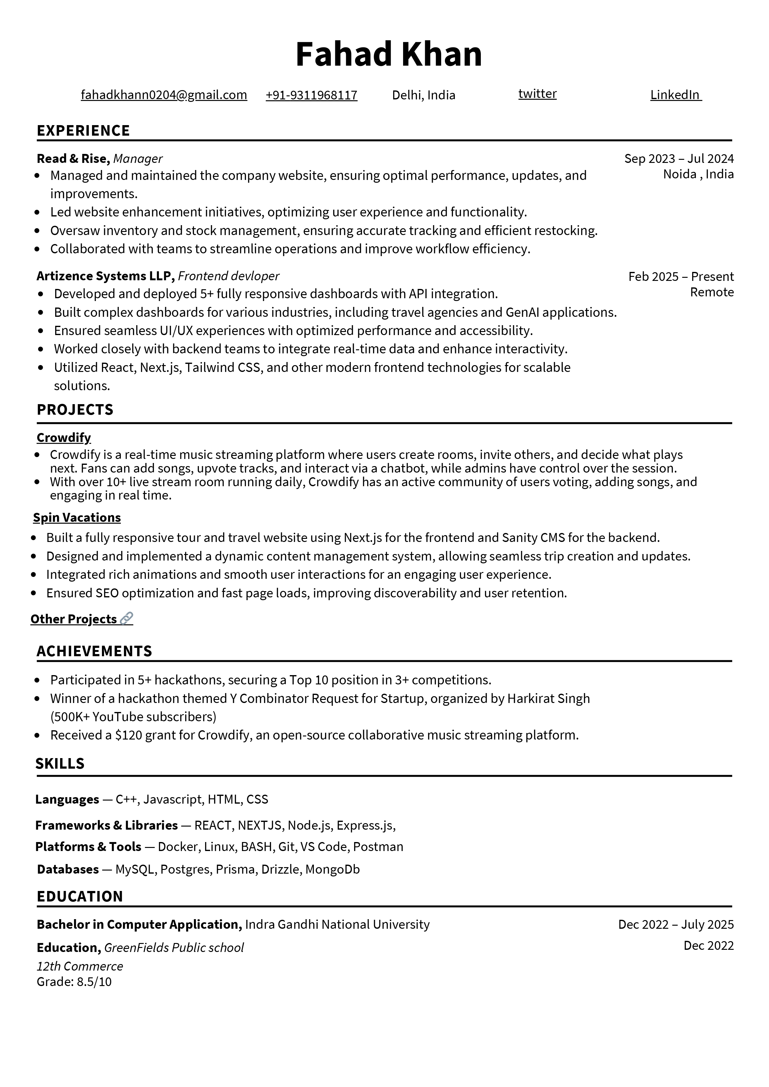 Fahad Resume